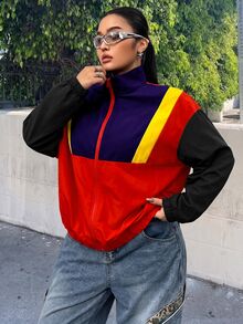 Muchica Plus Size Lightweight Jackets - Red - View 4