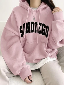 DAZY Women's Letter Print Casual Daily Sweatshirt - Pink - View 7