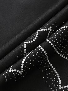 PAVTROS Men's Rhinestone Cross Pattern Pocket Wide Leg Sweatpants - Black - View 4