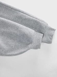 BATMAN X SHEIN STYNVO Men's Bat Pattern Casual Daily Wear Pullover Sweatshirt - Light Grey - View 5