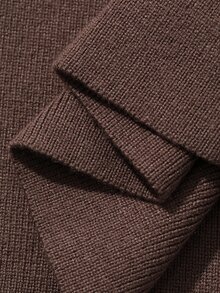 DAZY Infant/Toddler (Girl) Round Neck Ruffle Trim Solid Color Long Sleeve Autumn/Winter Sweater - Coffee Brown - View 6