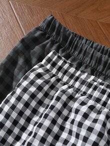 EverLounge Minimalist Pure Cotton Plaid Comfortable Set (2-Piece Set) Men's Alro Pants - Multicolor - View 5