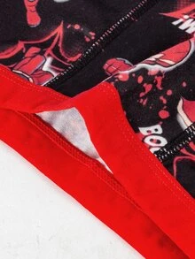 SHEIN 隨機發貨 5 件/10 件 男童多色紅藍系列簡約基礎學院風印花四角內褲 - 彩色 - 查看 3