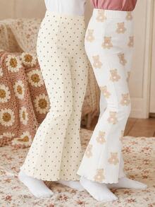 2PCS Young Girls Pants - Multicolor - View 5