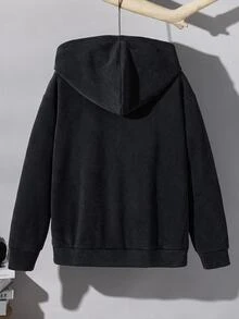 SHEIN 青少年男孩簡約拉鍊長袖連帽口袋衛衣 - 彩色 - 查看 2