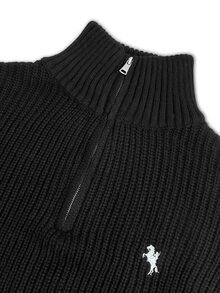 Manfinity Homme Men's Fall Embroidered Minimalist All-Match Casual Daily Wear Design Dropped Shoulder Fitted Long Sleeve Versatile Sweater Pullover Vacation Airport Black - Black - View 3
