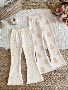 2PCS Young Girls Pants - Multicolor - View 2