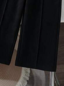 女嬰時尚休閒套裝 豹紋字母印花圓領長袖衛衣上衣 字母印花寬腿褲 柔軟面料 適合聖誕外出 秋冬穿著 - 彩色 - 查看 3