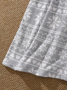EverLounge Men's Snowflake Jacquard Flannel Robe, Autumn/Winter Thermal Lined Warm Tie-Front Bathrobe, Knee-Length Long Pajamas Loungewear - Light Grey - View 3