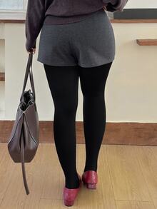 Dazy Plus Legging Elastis Pelangsing Ukuran Besar, Warna Hitam Baru Musim Semi/Musim Gugur - Hitam - View 8
