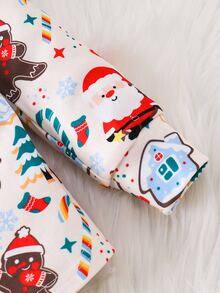 SHEIN 男童聖誕圖案印花修身睡衣兩件套 - 彩色 - 查看 7