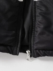 SHEIN 小男孩戶外街頭風紳士厚填充外套，秋冬款 - 橘色 - 查看 6