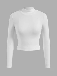SHEIN EZwear 家庭套裝純色半高領保暖長袖T恤 3件組 - 彩色 - 查看 6