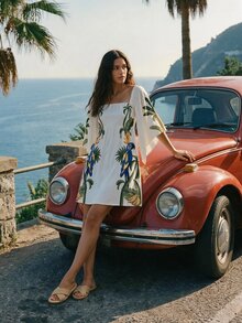 CAJUNI Short-Sleeve Dress With Tropical Macaw And Toucan Print - Multicolor - View 6