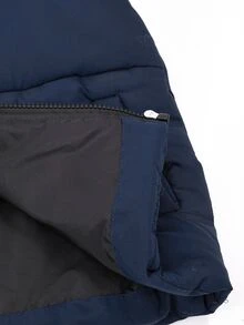 Boys Casual Hooded Vest, Autumn/Winter, Suitable For Outdoor, Cotton Padded - Navy Blue - View 7