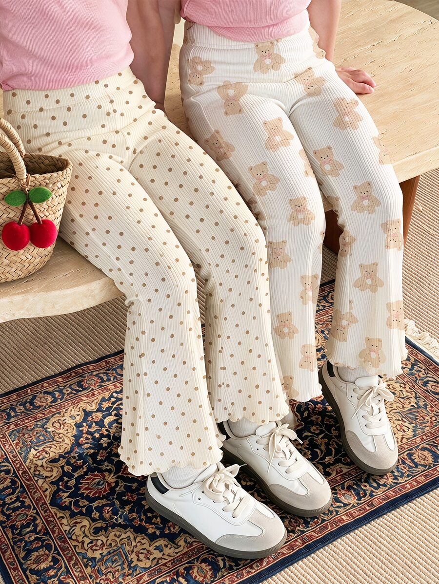 2PCS Young Girls Pants - Multicolor - View 1