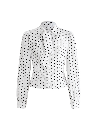 Kawaii Vielseitige elegante Bluse mit Schleife zum Binden für Damen