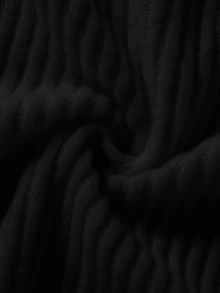 SHEIN LUNE Kemeja Dalam Leher Tinggi Bergaris Warna Polos Baru, Lapisan Dasar Rajut Lengan Panjang yang Melangsingkan, Pakaian Dalam Serbaguna untuk Musim Gugur, Pas di Bagian Bawah, Anti Selip, Kantor, Hitam Sederhana - Hitam - View 3