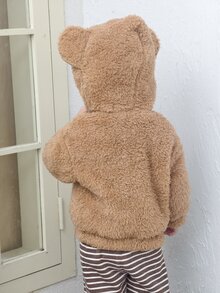 DAZY Jaket Lengan Panjang Lucu untuk Bayi Perempuan, Musim Gugur/Musim Dingin - Coffee Brown - View 2