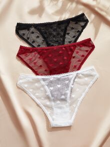 Charlaine Women's Lace Triangle Panties 3-Piece Set - Multicolor - View 2