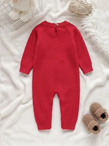 Cozy Pixies Baby Girl Baby Girl Casual Daily Cute Red Infant Autumn Winter Romper - Red - View 2