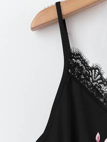 SHEIN VCAY 大尺碼女款花卉骷髏印花休閒細肩帶背心上衣 - 彩色 - 查看 5