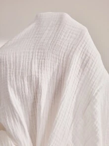 Ocili Women's Solid Color Pure Cotton Comfortable Minimalist Long Sleeve Nightgown Loungewear Dress - White - View 7