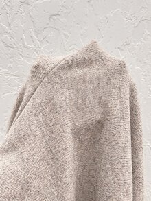 Serisse 女款素色圓領長袖蕾絲下擺拼接針織衫 - 卡其色 - 查看 9