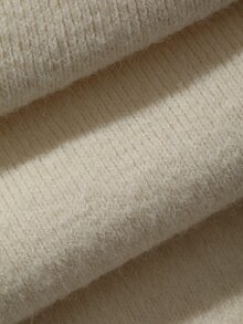 DAZY Women's Solid Color V-Neck Casual Everyday Knit Dress - Beige - View 7
