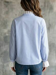 SHEIN LUNE Women's Striped Casual Versatile Daily Wear Shirt - Multicolor - View 2