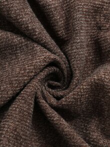 Breezaya Women's Solid Color Deep V-Neck Front Tie Long Sleeve Loose Casual Sweater - Brown - View 4