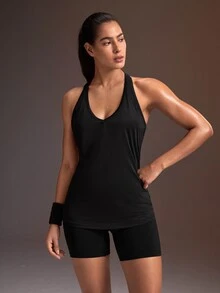 Powerista Women's Simple Versatile Sports Tank Top For Yoga And Fitness - Black - View 2