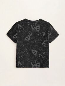 LOONEY TUNES X SHEIN تي شيرت كاجوال للأولاد الصغار بطبعة كرتونية للأحرف، بياقة دائرية وأكمام قصيرة - أبيض - مشاهدة 8