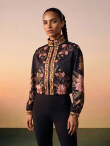 CAJUNI Tropical Vacation Dark Boho Lightweight Jacket - Multicolor - View 5