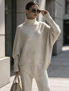 SHEIN Women's Solid Color Casual Versatile Daily Long Sleeve Sweater - Apricot - View 5