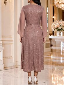 Fleurora Women's Elegant Casual Party Evening Formal Mother Of The Bride Bussines Cocktail Wedding Gym Guest Birthday For Autumn Dusty Rose Fall - Pink - View 2