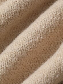 DAZY Women's Asymmetrical Shoulder Long Sleeve Sweater And Knit Mermaid Skirt Elegant 2 Pieces Set - Khaki - View 8