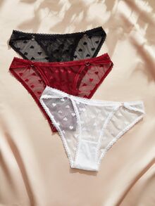 Charlaine Women's Lace Triangle Panties 3-Piece Set - Multicolor - View 5