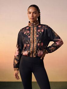 CAJUNI Tropical Vacation Dark Boho Lightweight Jacket - Multicolor - View 4