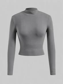 SHEIN EZwear 家庭套裝純色半高領保暖長袖T恤 3件組 - 彩色 - 查看 3