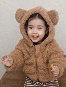 DAZY Jaket Lengan Panjang Lucu untuk Bayi Perempuan, Musim Gugur/Musim Dingin - Coffee Brown - View 10