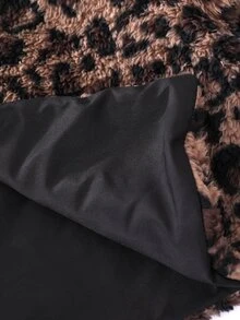 SHEIN Casuvi Kids 1件女童柔軟毛絨外套，優雅高貴長袖短版修身連帽外套，適合秋冬穿著 - 彩色 - 查看 7