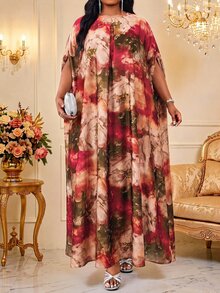 Fleurora 大尺碼女款全印花休閒日常夏季洋裝 - 彩色 - 查看 7