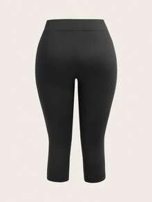SHEIN EZwear 2pcs Plus Size Casual Leggings - Black - View 7