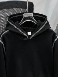 SHEIN 青少年男孩休閒寬鬆舒適百搭純色連帽衫，秋冬女款衣物 - 彩色 - 查看 9