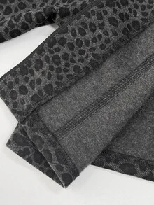 StreetHx Women's Autumn/Winter Short Zip-Up Leopard Print Casual Street Overcoat - Dark Grey - View 4