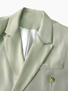 EASEVO Plus Size Men's Solid Color Long Sleeve Jacket And Pants Casual Suit Set - Green - View 6