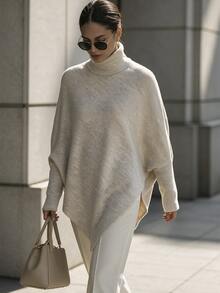 SHEIN Women's Solid Color Casual Versatile Daily Long Sleeve Sweater - Apricot - View 6