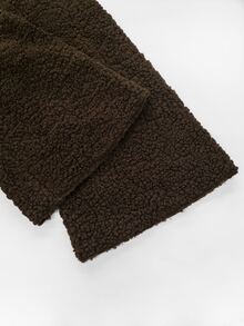 GlowEve CURVE Premium Textured Lamb Fleece Plus Size Faux Fur Women's Coat - Brown - View 5