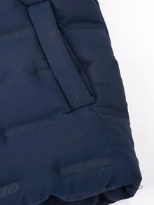Boys Casual Hooded Vest, Autumn/Winter, Suitable For Outdoor, Cotton Padded - Navy Blue - View 6